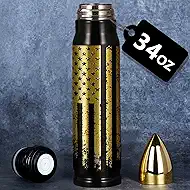 Funslive Gifts for Men Him - 34 oz Black Tumbler American Flag Bullet Tumbler - Bullet Cup for Dad - Stocking Stuffers for Men Husband Dad - Anniversary Birthday Husband Mens Gift 2026