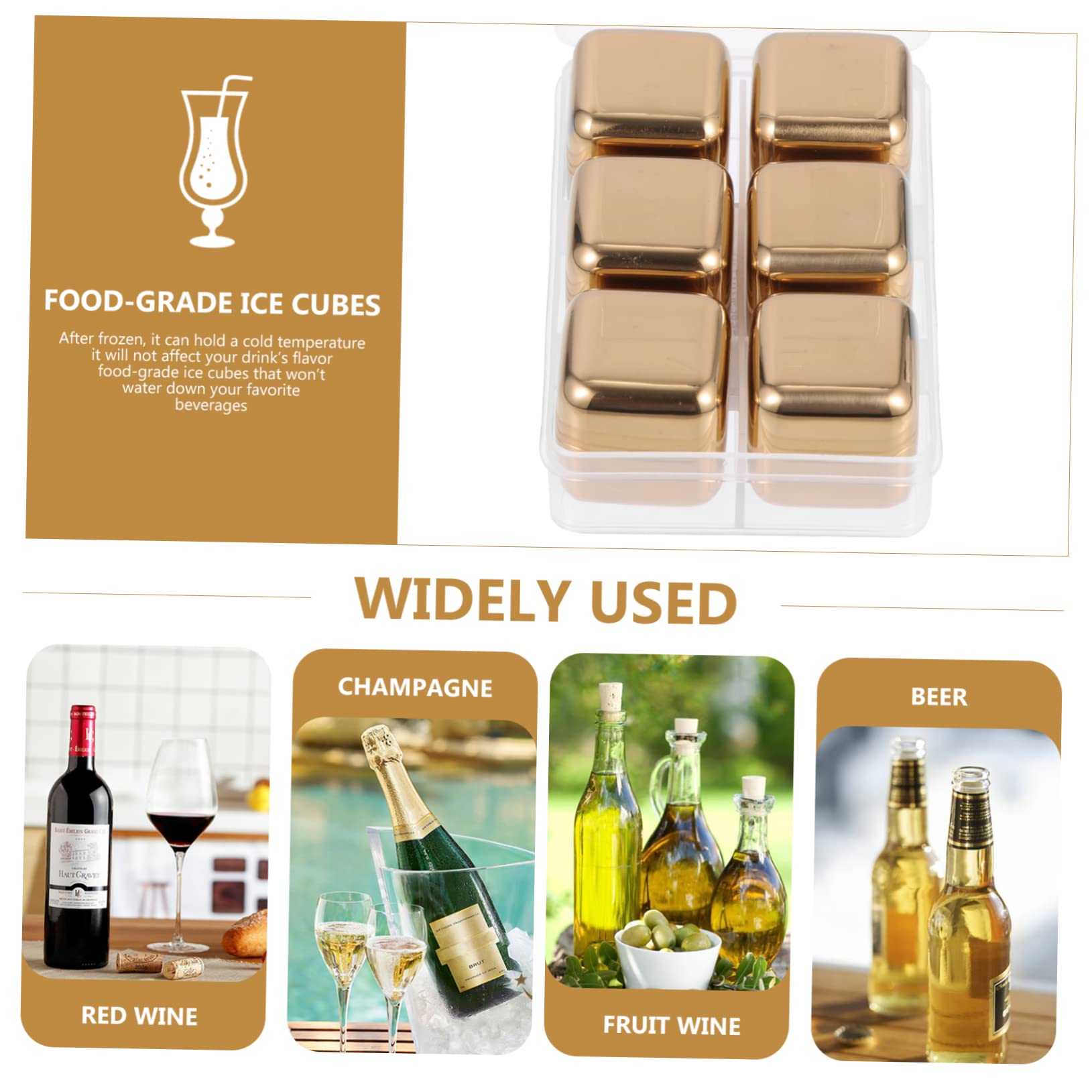 Anneome 2juegos De Reutilizables Inoxidable Para Bebidas Enfriadores De Cócteles y Vinos De Caja Sin Olores y Casa