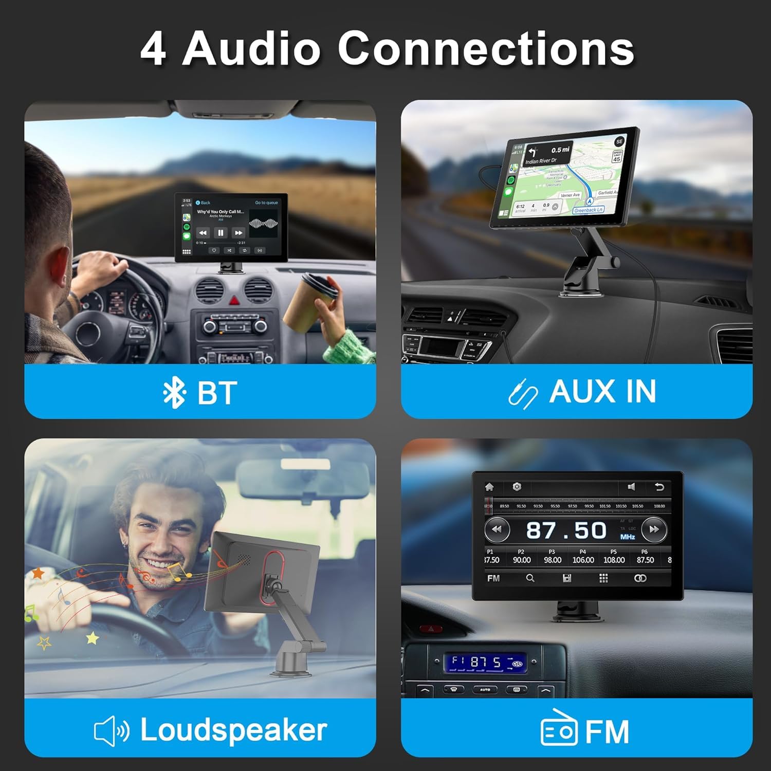 Car Stereo,9 Inch CarPlay Screen for Apple Car play & Android Auto,Portable Car Player Wireless Car Play Screen with Voice Control, Suitable for Most Vehicles (9 Inch) — view 5