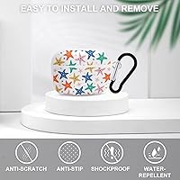 Vista 3 de Funda para Airpods Pro con estampado de animales submarinos con llavero de protección completa, duradera, a prueba de golpes, funda rígida de PC