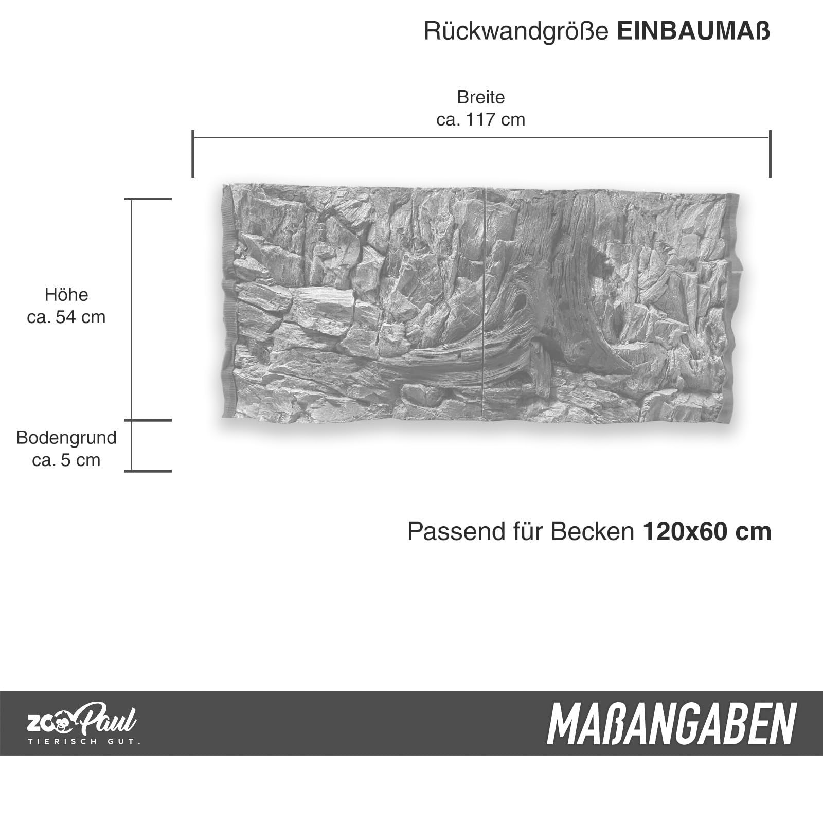 ZooPaul Tylna ścianka do akwarium 3D 120 x 60 cm terrarium tło skała kamień struktura korzeni Amazonas NOWOŚĆ