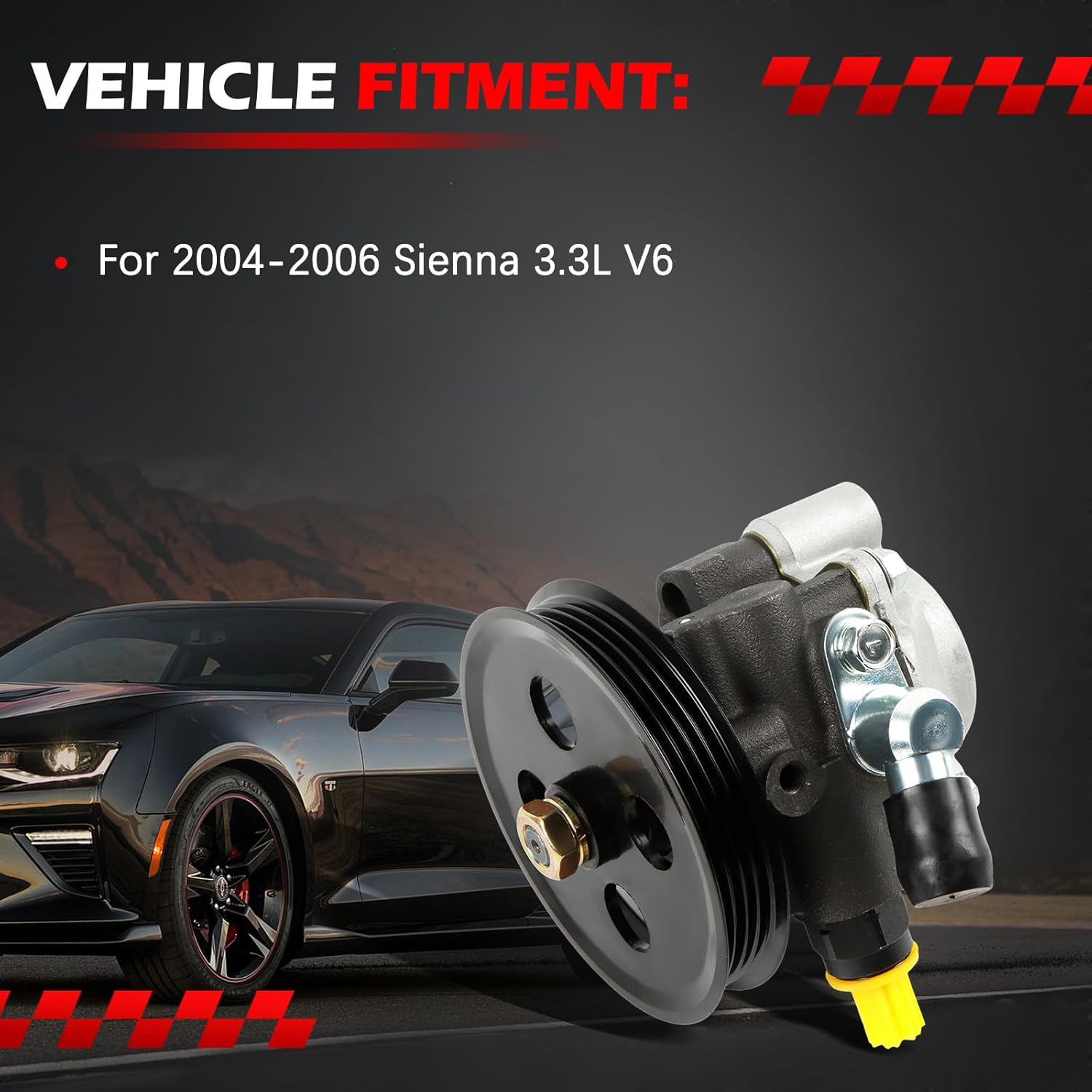 21-5362 Power Steering Pump Fit for Sienna 2004 2005 2006 3.3L V6, Power Assist Pump with Pulley Replace for 21-5362