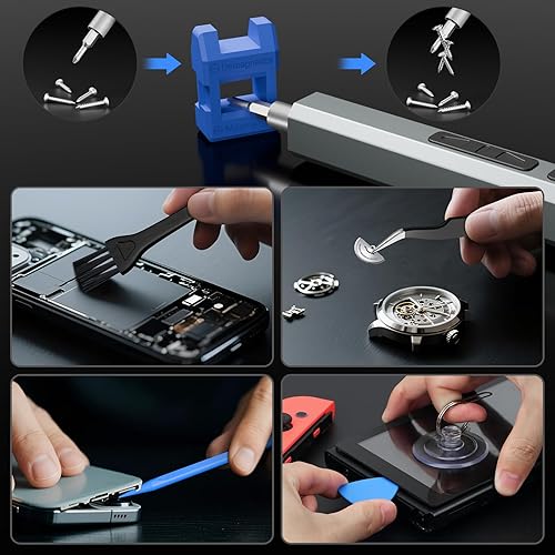 Miniatura 9 de STREBITO Destornillador eléctrico, juego de destornilladores de precisión 144 en 1, 120 puntas magnéticas, almacenamiento organizado y portabilidad,