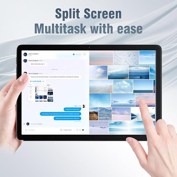 DigiLand Tablet 10.1 inch Android 14 Octa-Core Processor, OTG, 10GB+64GB+TF Expansion, 1280 * 800 IPS, Support Split-Screen, WiFi 6, BT5.0, Dual Camera 5MP+8MP, 6000mAh,Widevine L1 (Blue)