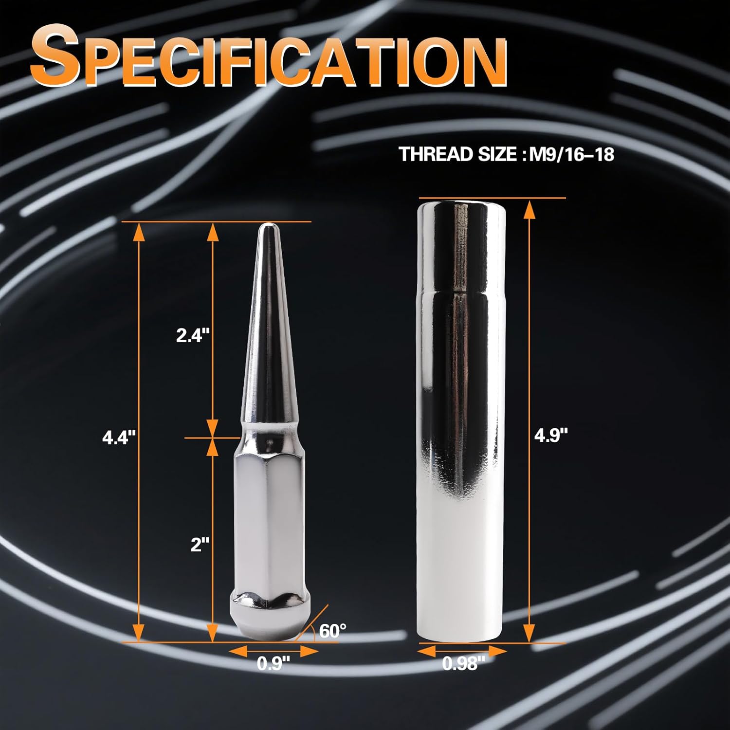 M9x16-18 Lug Nut Wheel Spike Lug Nuts & Cone/Conical Bulge Seat kit，Compatible with RAM 1500 2002-2010 & RAM 2500 1994-2010 & RAM 3500 1994-2010 & Chassis CAB 2013-2018 LT More Replace Set of 32+1