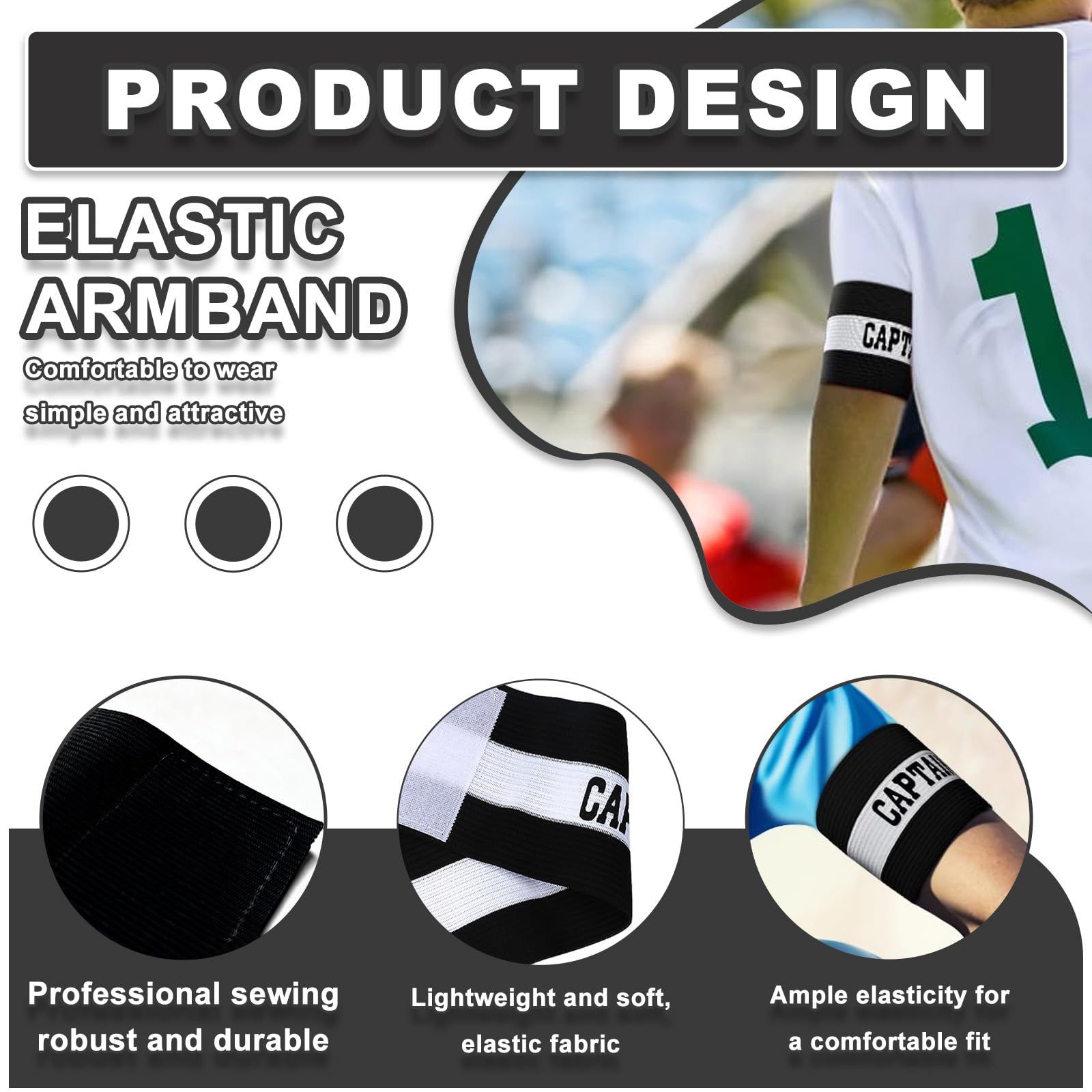 4 Pezzi Fascia da Capitano Calcio, Regolabile Elastico Fascia Capitano Calcio Bambino, Unisex Multicolore Fasce da Capitano, Fascia da Capitano per Bambini, Adulti, Sport Calcio e Rugby Hockey