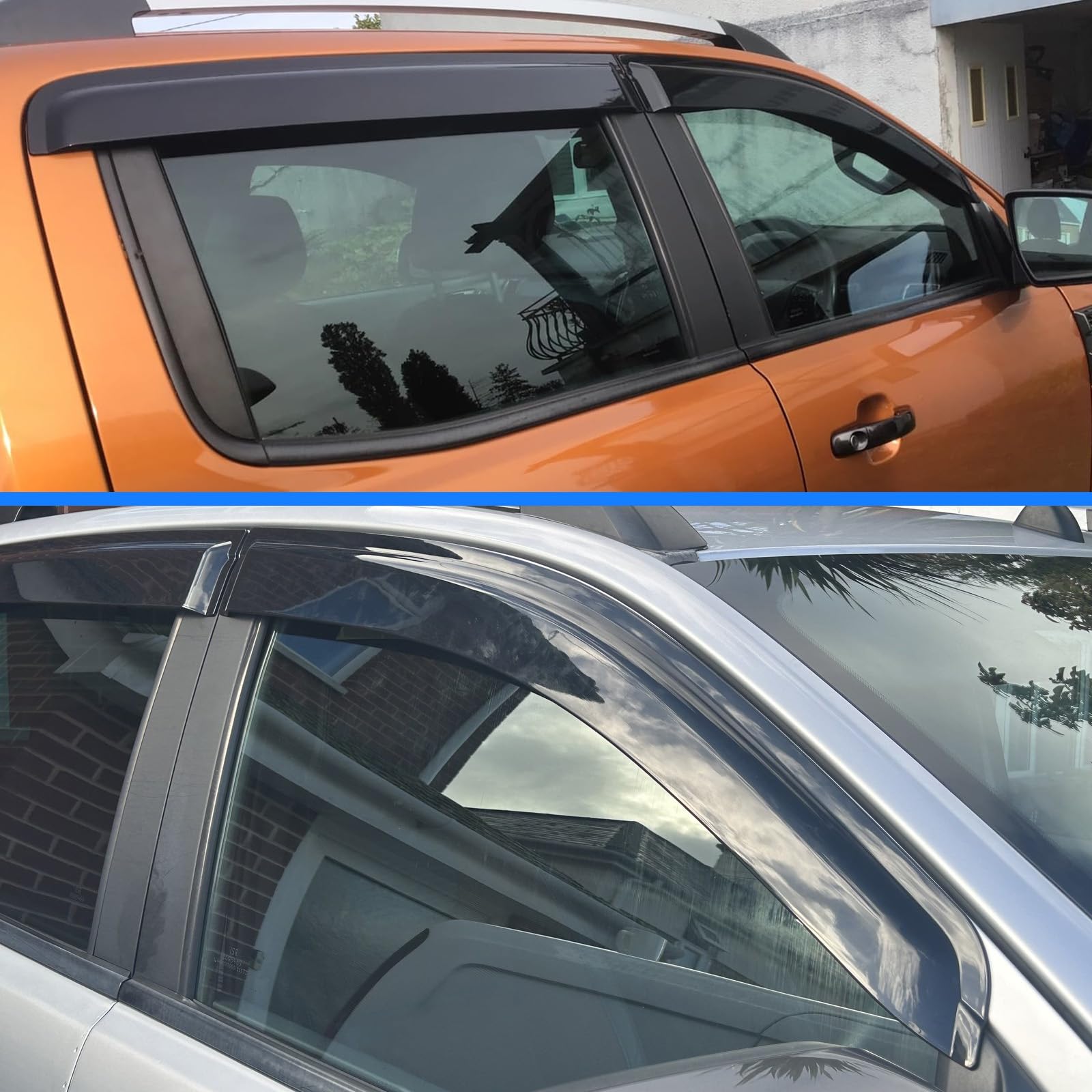 Deflectores de Viento Deflectores de Aire para Ford Ranger 2012-2022 XL XLT Wildtrak Limited Platinum Raptor T6 T7 T8 MK1 MK2 MK3 Doble Cabina(Deflectores de Viento)