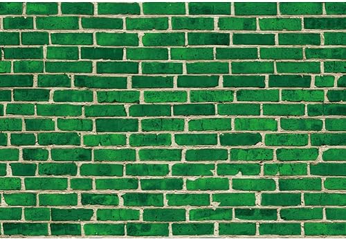 Renaiss Telón de fondo de pared de ladrillo verde de 10 x 8 pies para fotografía, tema vintage, fondo de ladrillo de piedra, baby shower, niños,