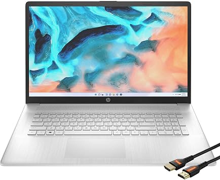 HP Laptops 17 inch Windows 11 | AMD Ryzen 5 5500U 6Core | FHD 1920x1080 IPS Display Narrow Bezel | Numeric Keyboard | Wireless-AC | Webcam | USB Type-C | HDMI Cable 32GB RAM | 1TB PCIe SSD