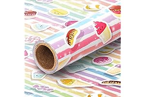 chell Peel and Stick Paper Protector 17.7 inches X 6.5 Feet For Kids, Candy Pattern