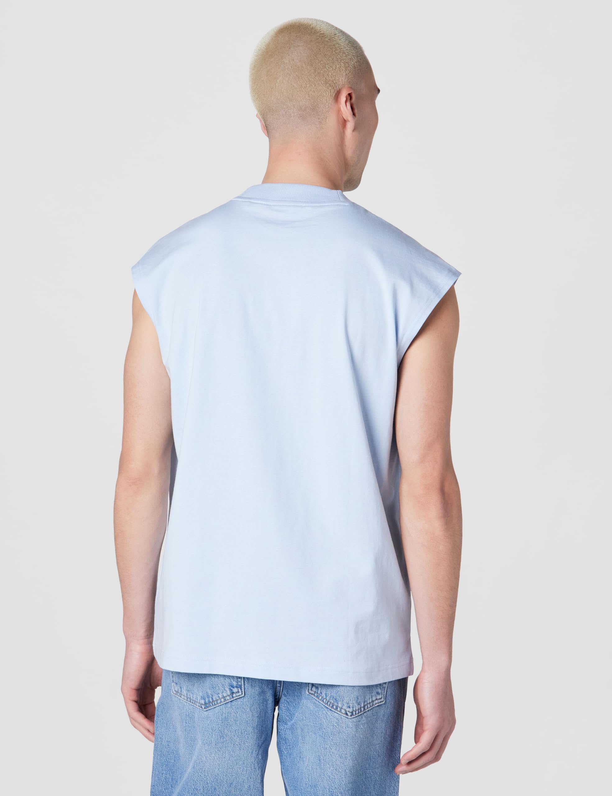 Hugo Small Logo Block Muscle Tank - Maglietta Senza Maniche con Logo Piccolo (Confezione da 1), Rain Drop Blu, M