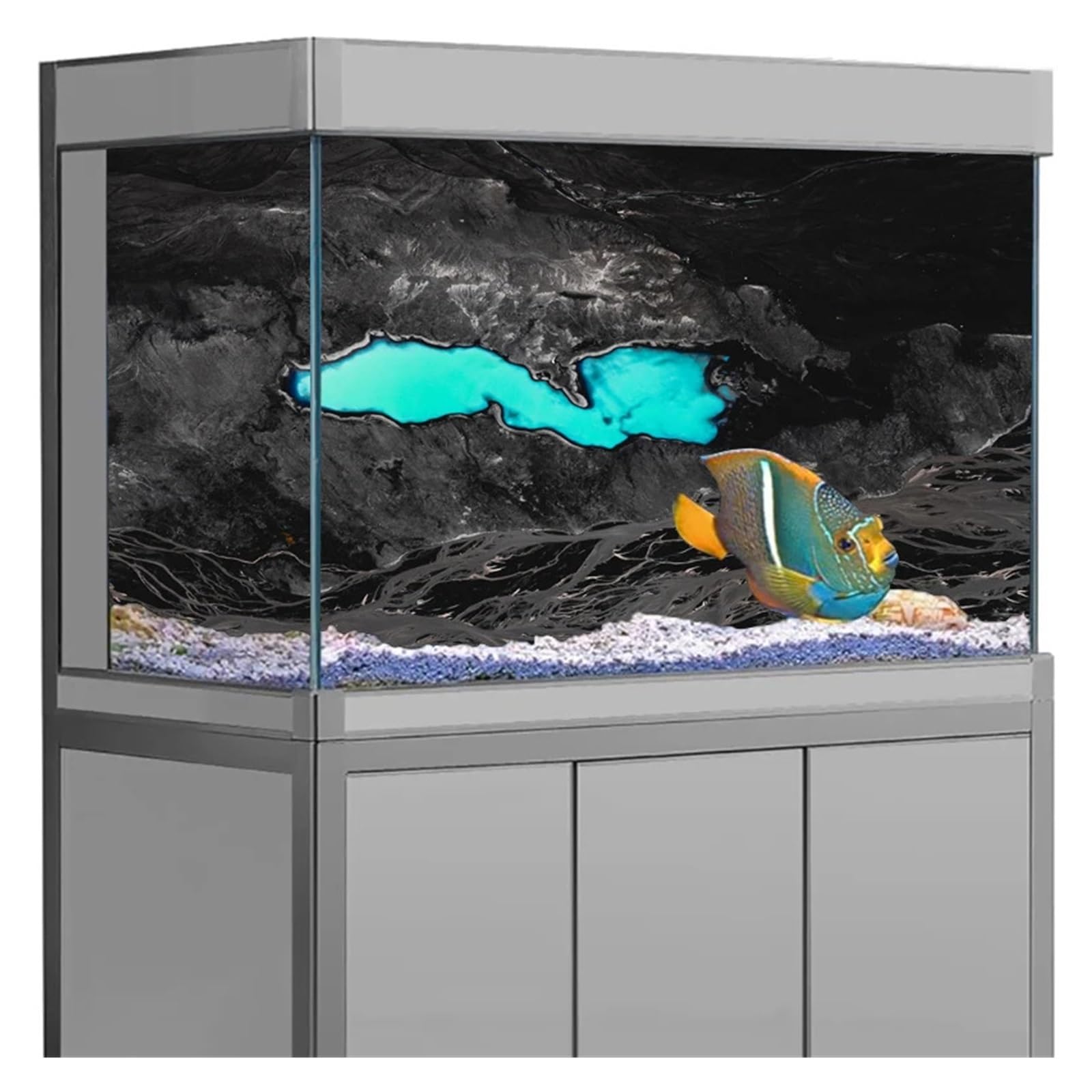 Fond D'Aquarium Autocollant adhésif en PVC for Fond d'aquarium 3D, Motif Rocheux(Color3,54x122cm)