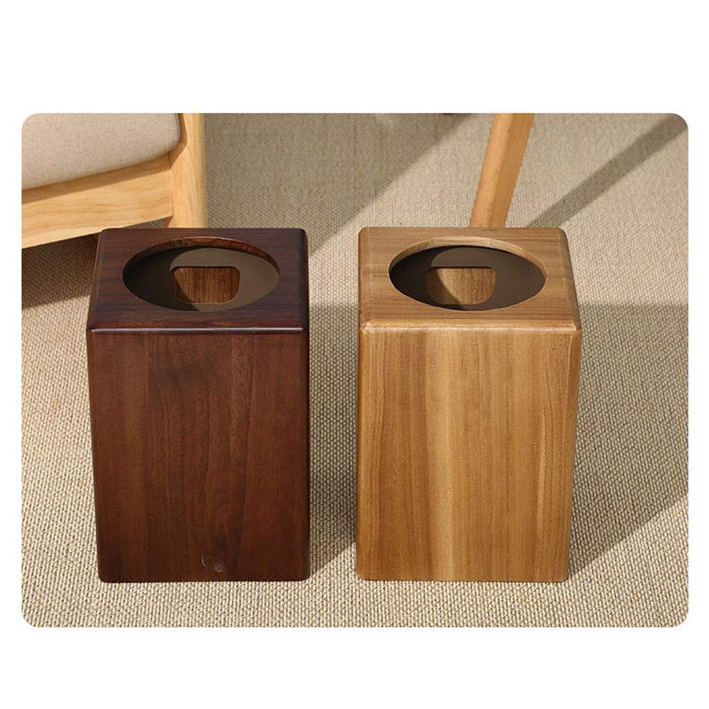 Abfallbehälter Chinesische Altpapier Korb Retro Mülleimer Home Wohnzimmer Küche Kreative Holz Büro Lagerplatz Square Mülleimer (Color : B)