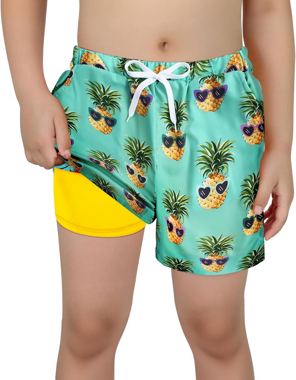 Boys Swim Trunks with Compression Liner Quick Dry Boys Bathing Suit with Pockets for Summer 5-16 Years - Image 2