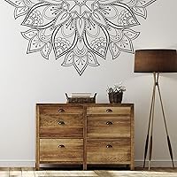 Vista 11 de Calcomanía de pared con diseño de mandala bohemio, para cabecero, decoración de pared de mandala para dormitorio, estudio de yoga, decoración