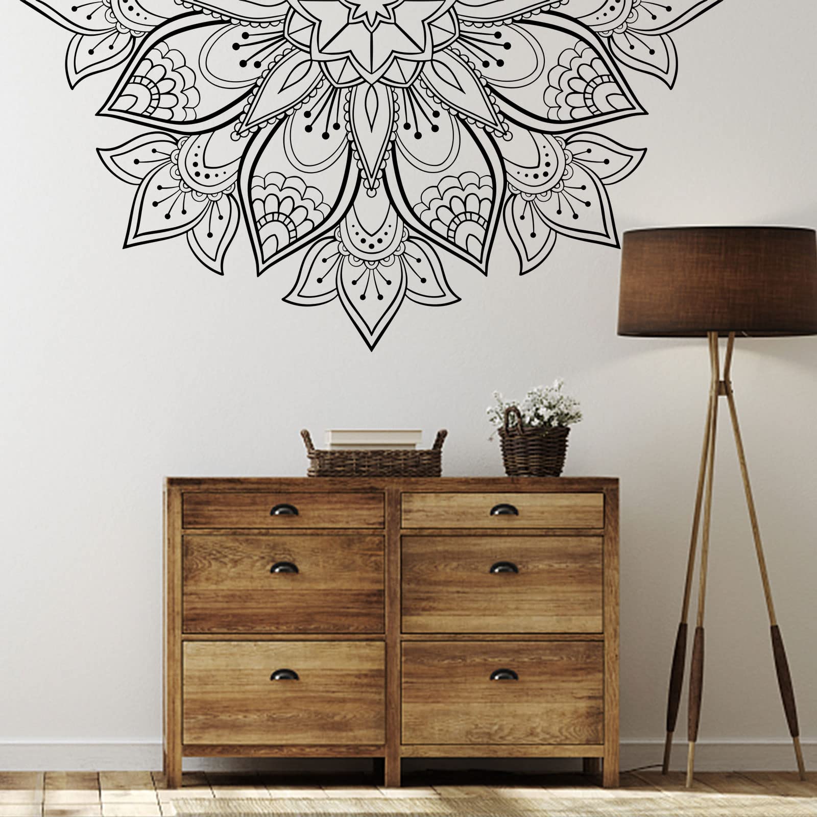 Mandala Wall Decal Headboard Master Bedroom Boho Bohemian Flower Wall Decor Vinyl Wall Sticker Yoga Studio Namaste Ornaments Mandala Wall Art Decals