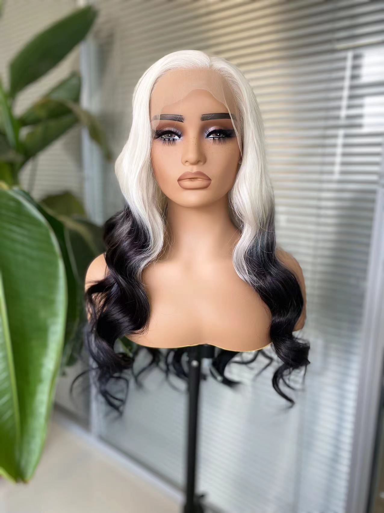 Amazon.com : RONGDUOYI Ombre Black Synthetic Lace Front Wig 
