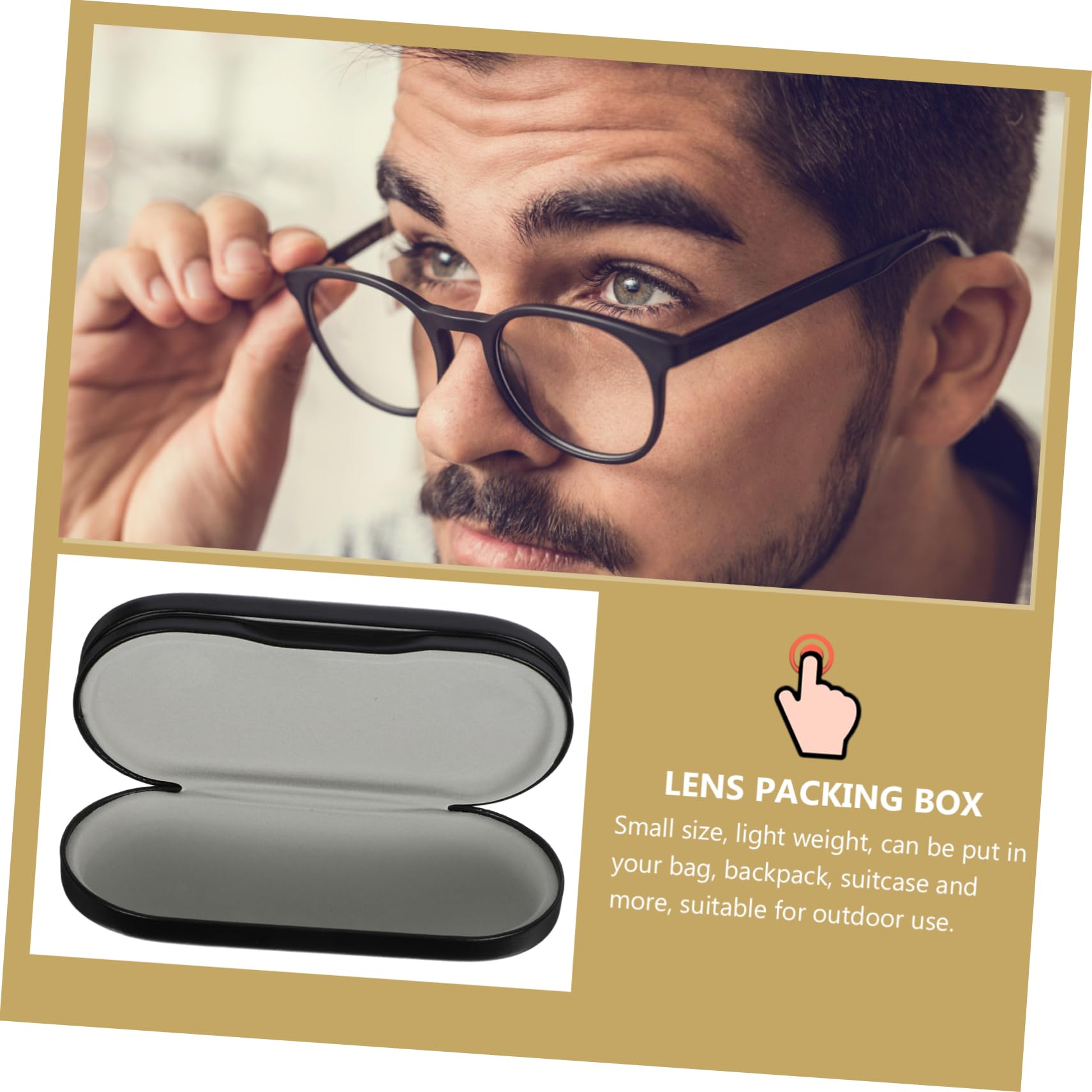 Caja de Lentes de Contacto Doble para Viaje, PU Negro Portátil | Organizador Compacto, Diseño para Guardar Lentillas, Material de Cuero Pu y Plástico, Ligero, para Bolso