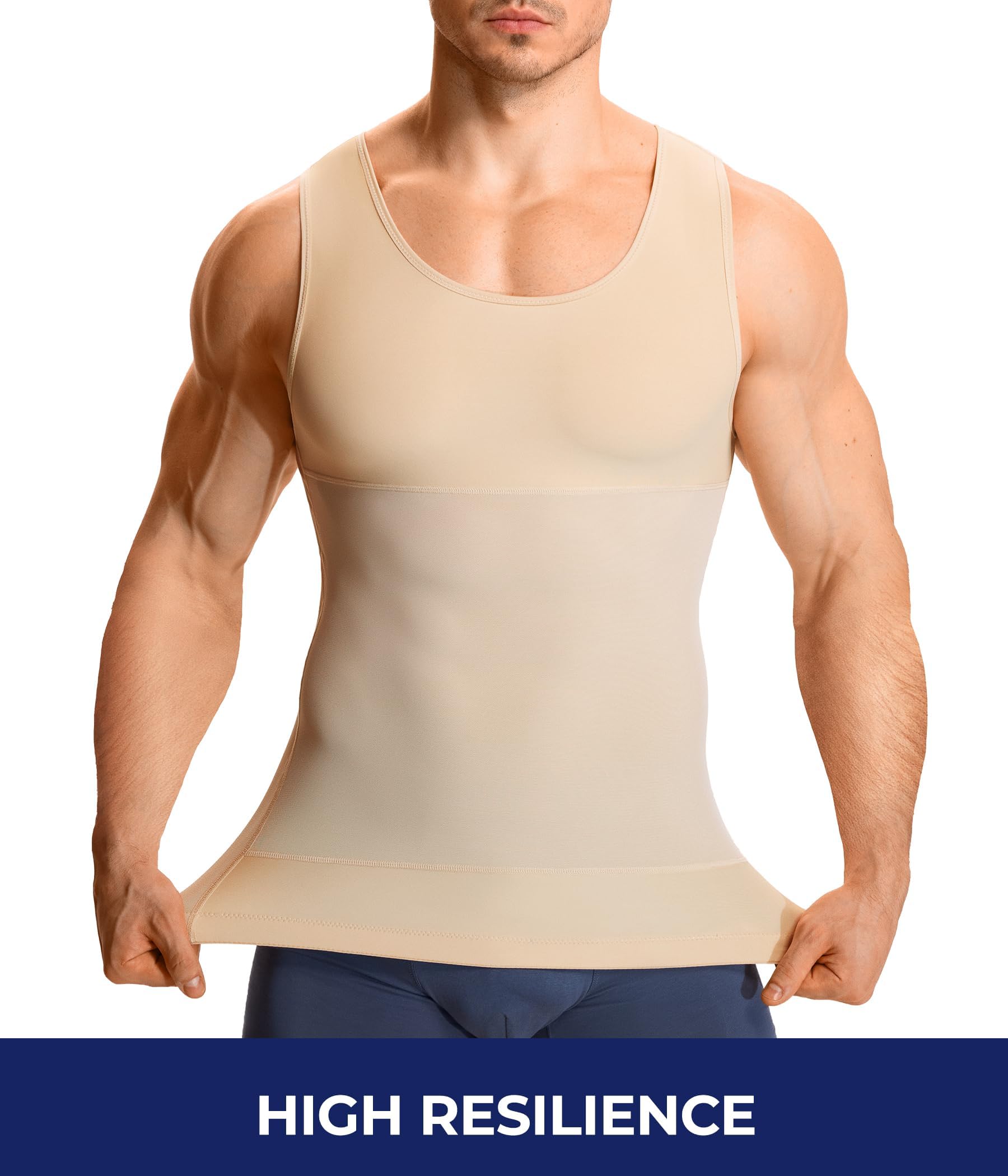 Junlan Compressione Uomo Shapewear Canotta Contenitiva Snellente Intimo Modellante Dimagrante Fascia Pancia Sportivo Fitness CanottieraFascia Addominale Maglietta