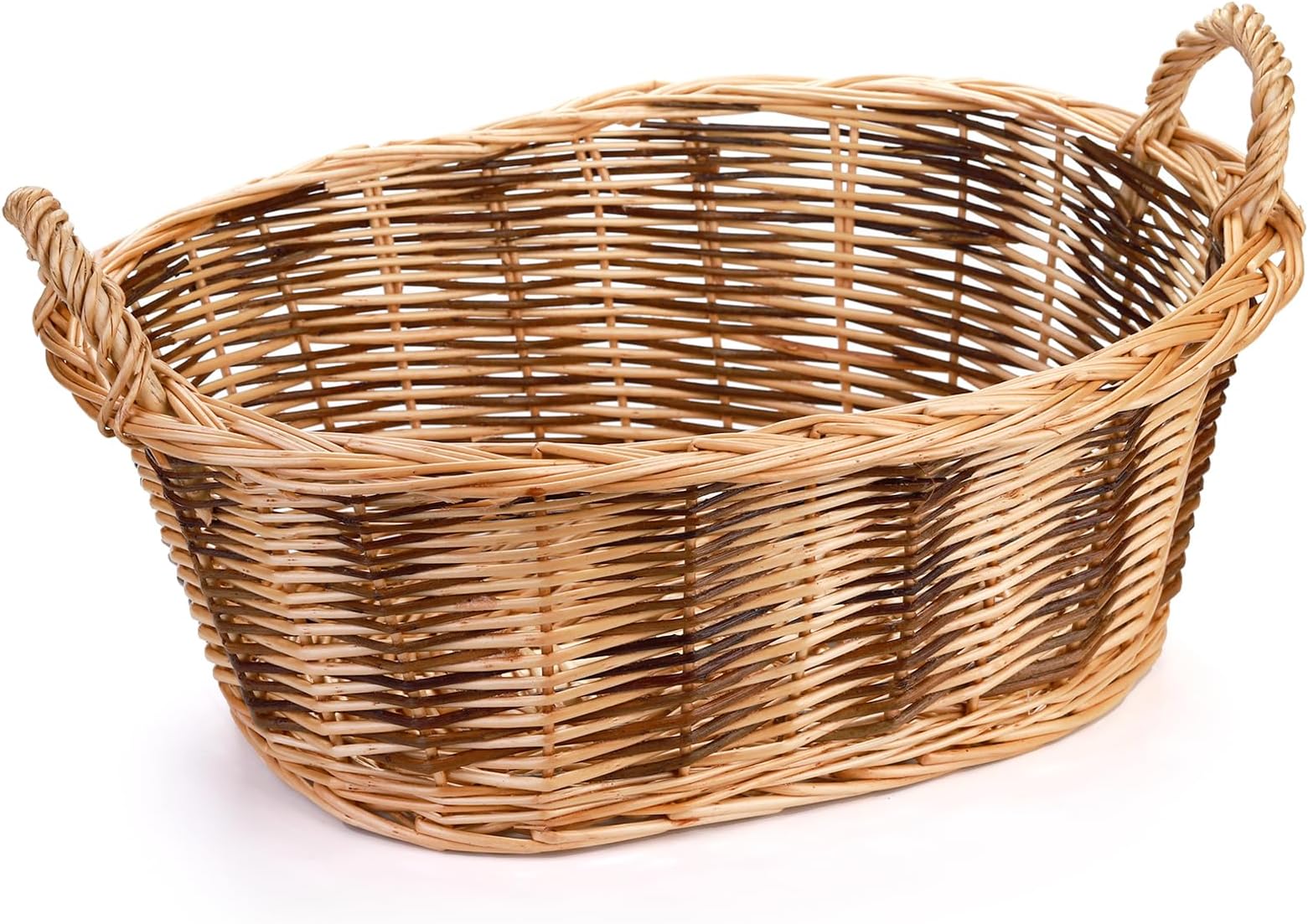 Dicunoy Wicker Empty Gift Basket to Fill, Small Woven Gift Basket with Handle for Gifts, Goodies, Baby Shower Gifts, Coffee Gifts Package