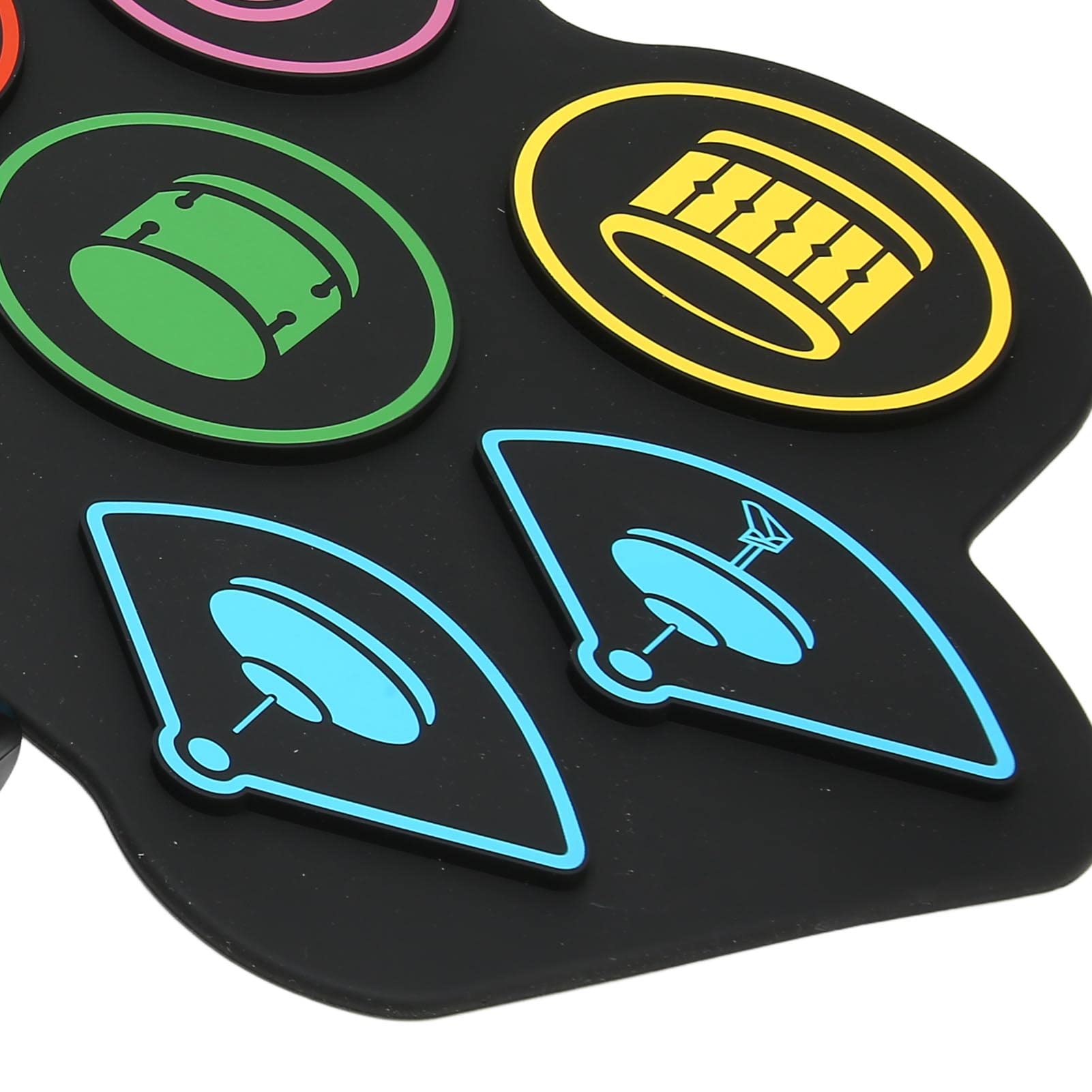 Farbige E-Drum-Sets, 9 Drum Practice Pad, 2 Drum Pedals, Bluetooth-Unterstützung, Aufnahmefunktion, für Tägliche Percussion-Übungen, Musikspiele