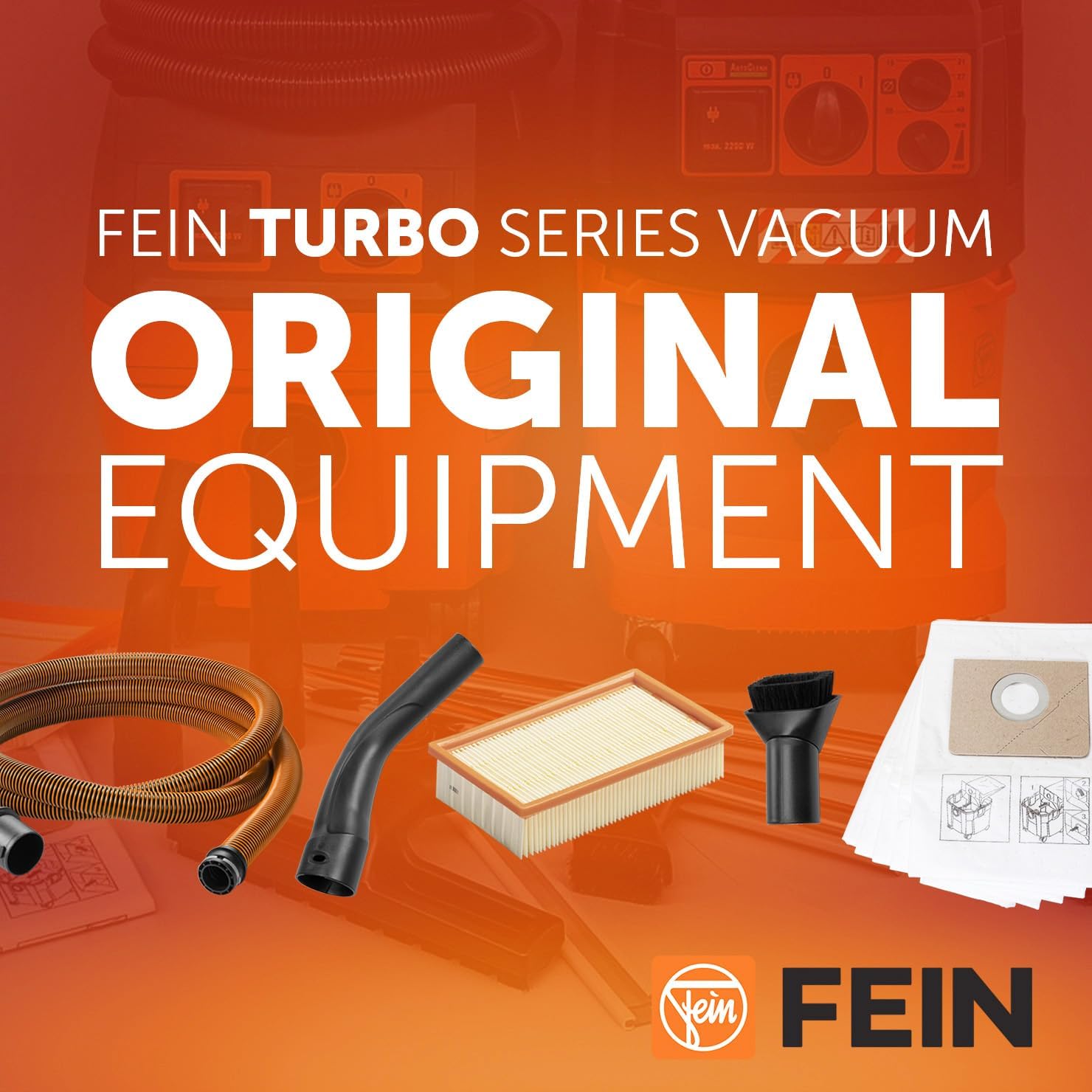 Fein OEM Flat Pleated Dust Extractor Filter - Genuine Replacement, Fits Turbo I and II, HEPA with 0.3 Micro for Hazardous Dust - 31345060010