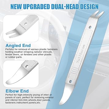 4140 Pry Tool, Dual-purpose Pry Bar Trim Removal Tool, Pocket Pry Bar, Car Trim Removal Tool Kit, Panel Removal Tool, Interior &exterior Trim Removal Kit Automotive Tools (Silver 1pc)