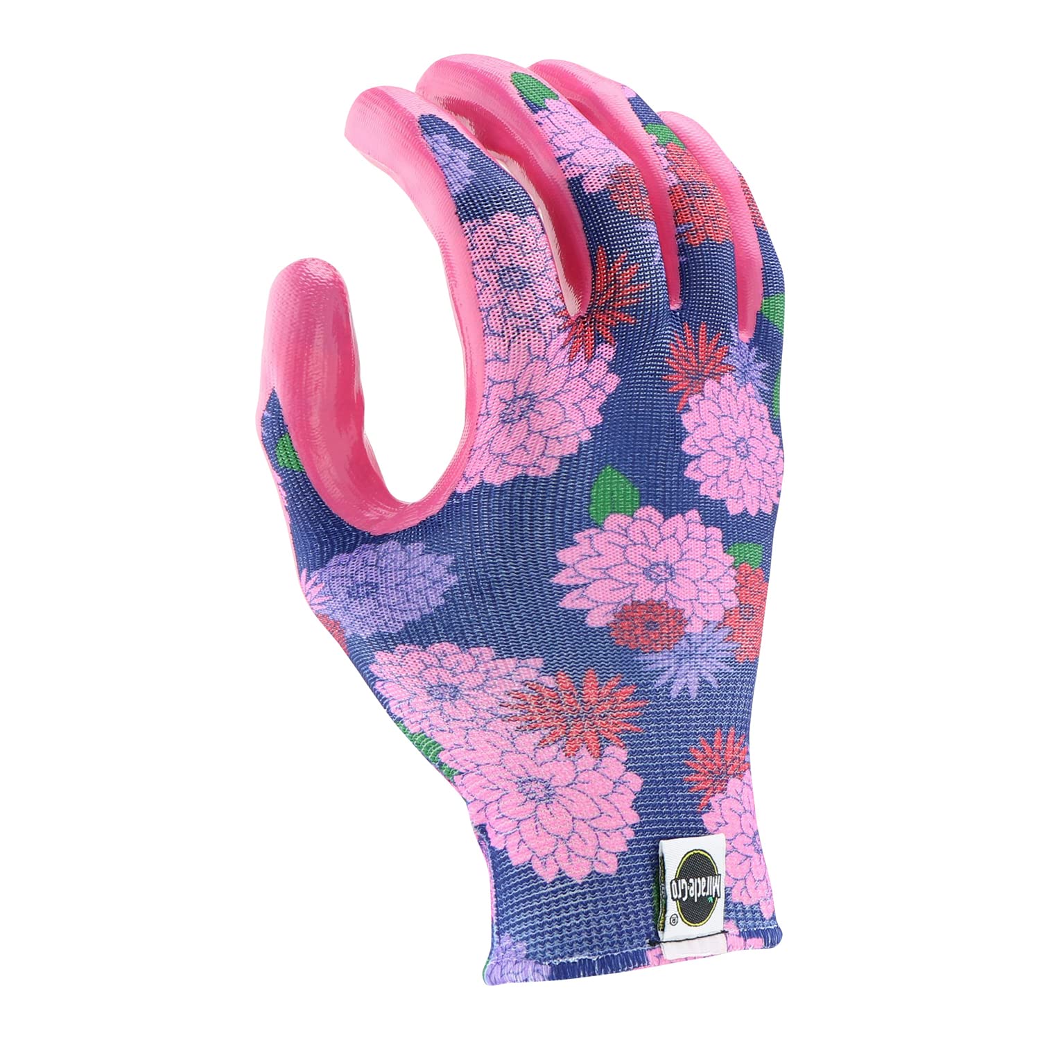 Miracle Gro Women's Nitrile Coated Grip Floral Pattern Gardening Work Gloves, Extreme Comfort, Excellent Grip, Water Resistant, Pink/Purple, Small, (MG37126/WSM) : Patio, Lawn & Garden