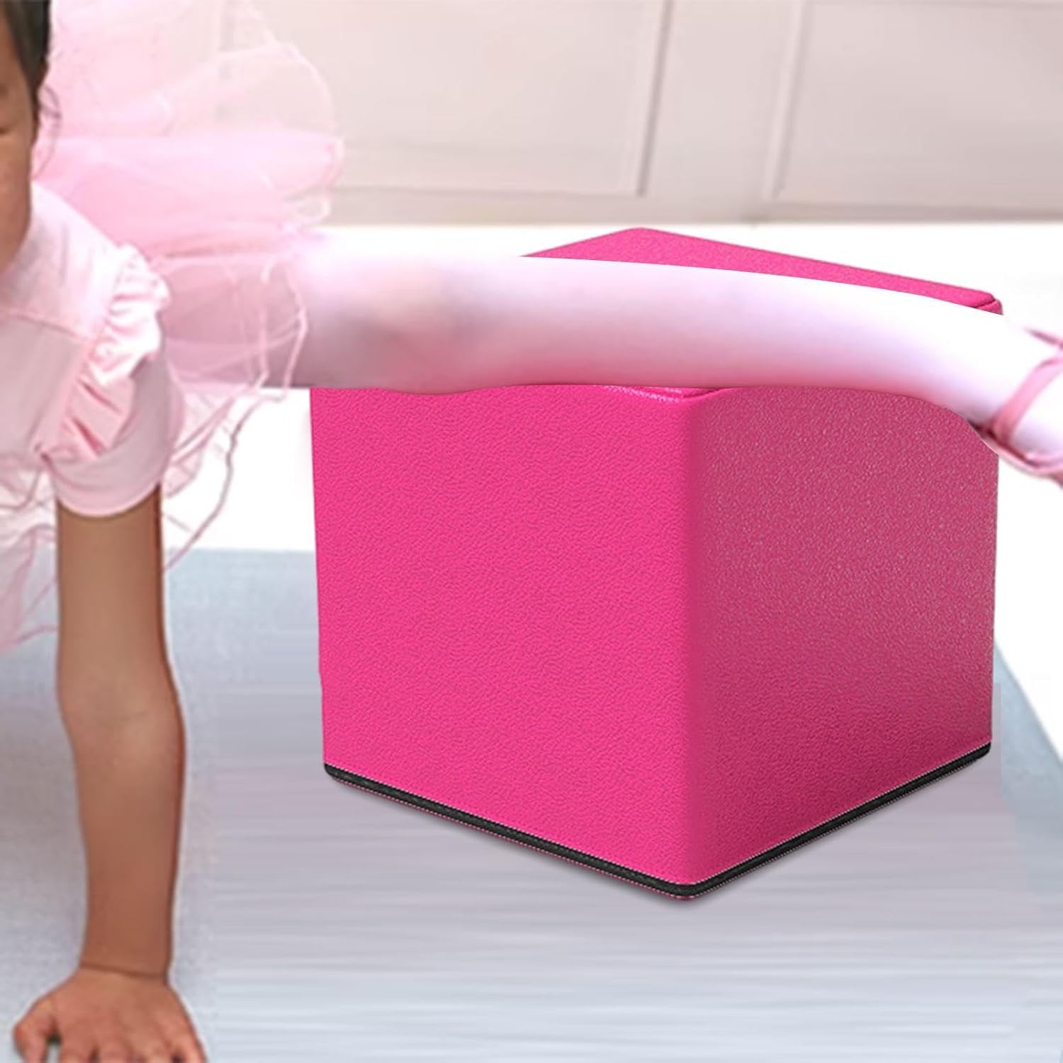 Yoga Block Home Seat Cube Stool Exercise Brick for Pilates Balance Training Body Building, Pink