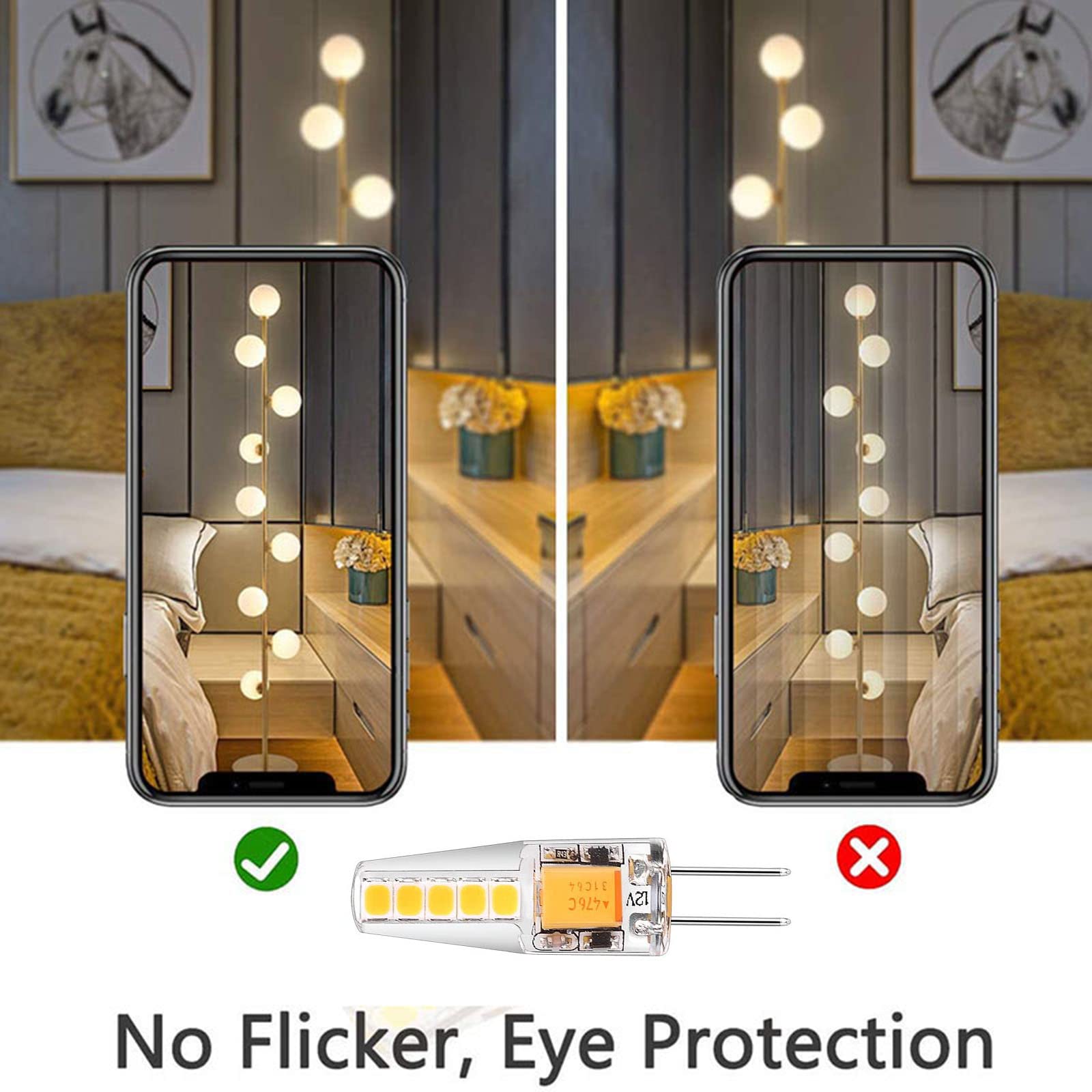 Ampoule LED G4 3W Économie D'énergie Équivalent 30W Lampe Halogène, AC/DC 12V 300LM, Non Dimmable, sans Scintillement, Économie D'énergie, Lot de 10,Cool White 6000k