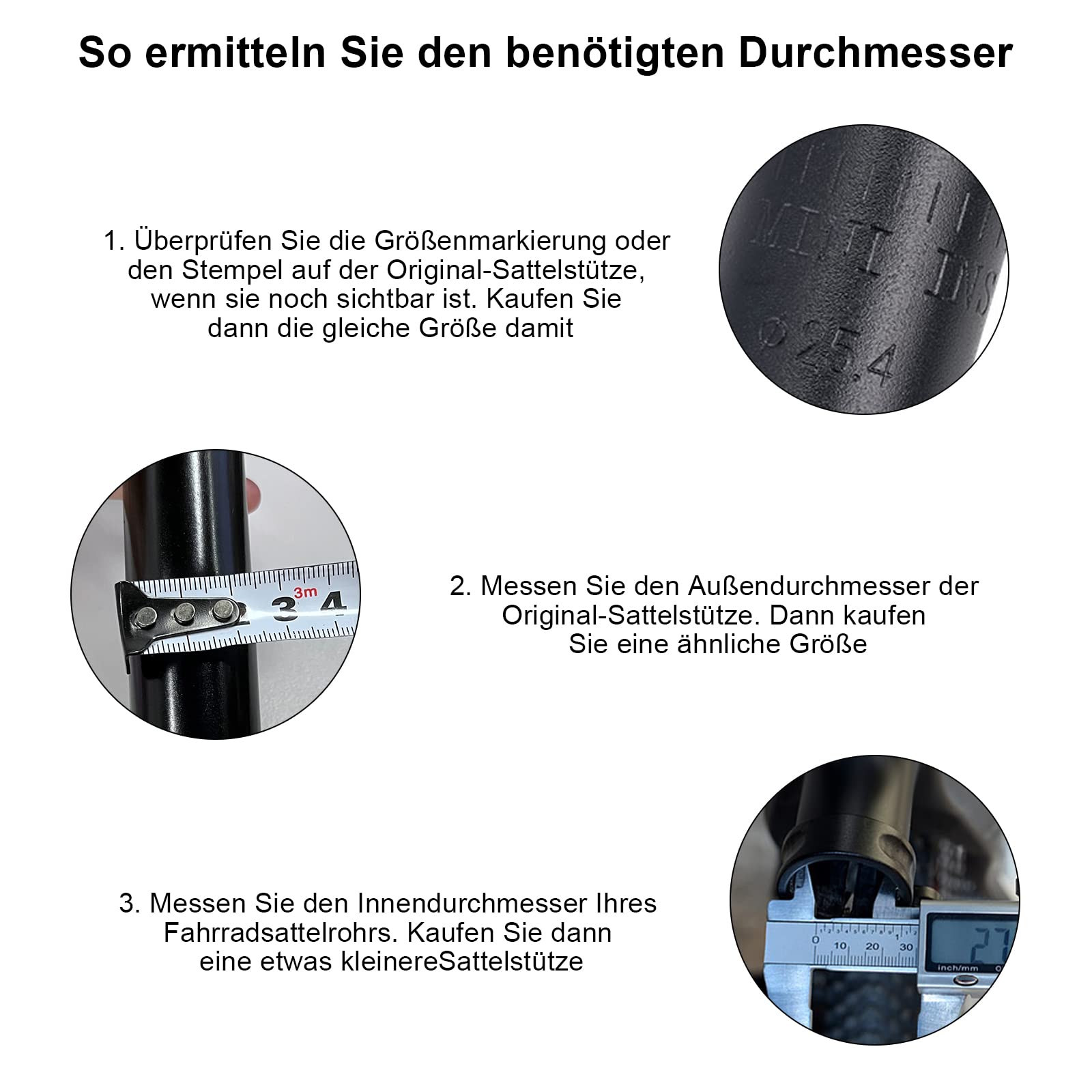 Fahrrad Sattelsttze Kerzensattelsttze, 27,2 x 300 mm MTB Sattelstange  Fahrrad Sattelrohr, Fahrrad Sattel Sttze Kerze Sattelstange Durchmesser  fr Mountainbike Rennrad Cityrad : Amazon.de: Sport & Freizeit
