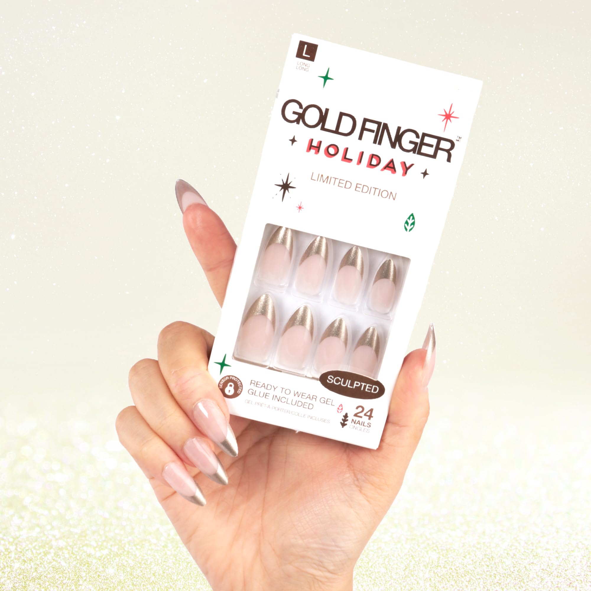 Amazon.com: Goldfinger 24 Pcs Holiday Press On Nails – Christmas