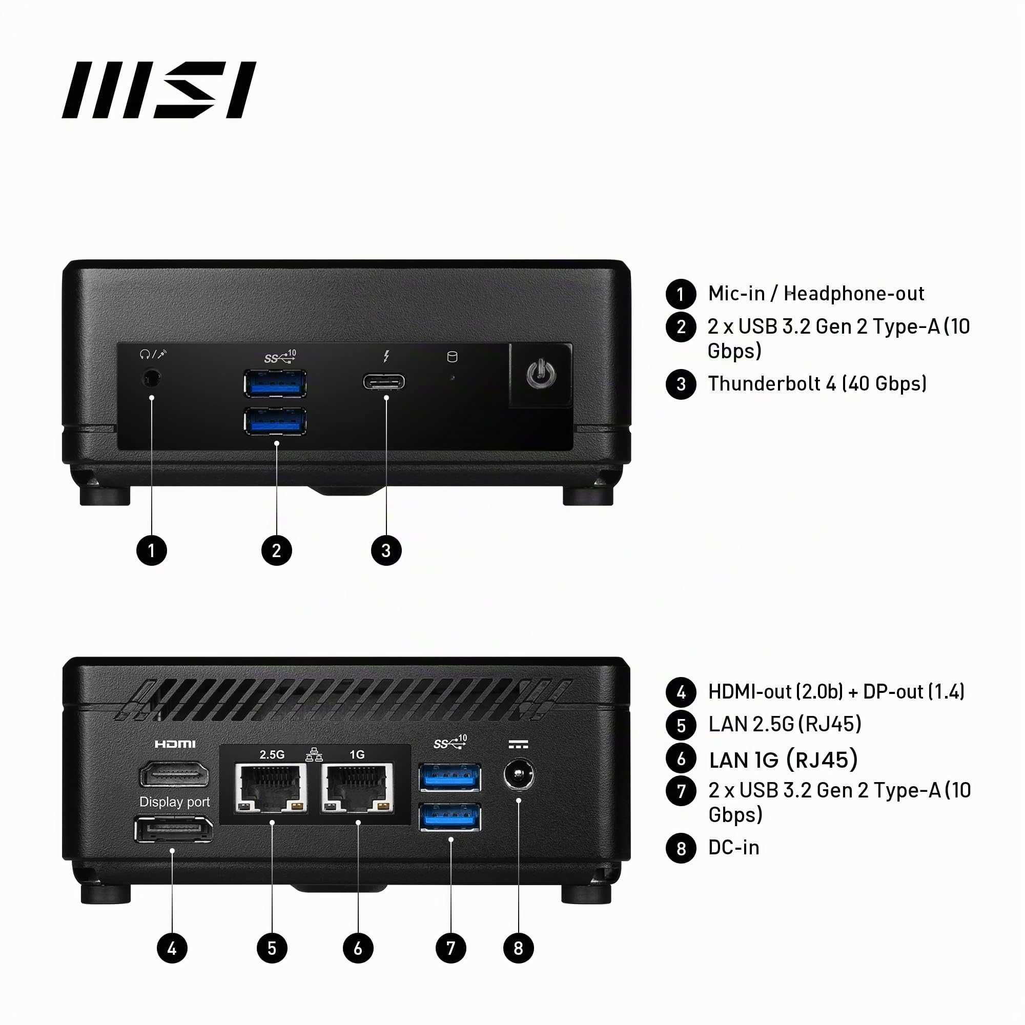 MSI Cubi 5 12M I7 1255U BB barebone per PC/stazione di lavoro 0.66L sized PC Nero i7-1255U Intel SoC (CUBI 5 12M I7 1255U BB)