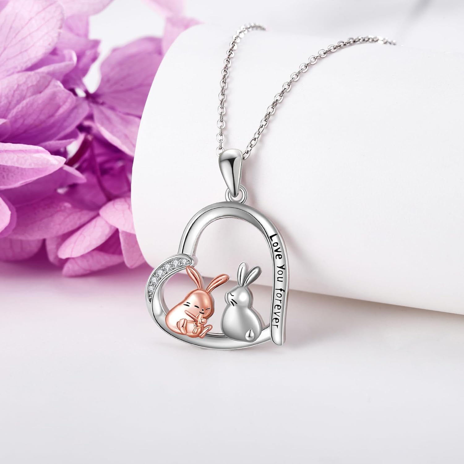 Animal Love Necklace 925 Sterling Silver Cute Animal Family Necklace Jewelry Gifts For Women Lover Mother