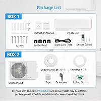Vista 6 de Bonnlo Aire acondicionado y calentador mini split habilitado para Wifi de 17000 BTU, 17 SEER2 230 V inversor de pared sin conductos, unidad de CA