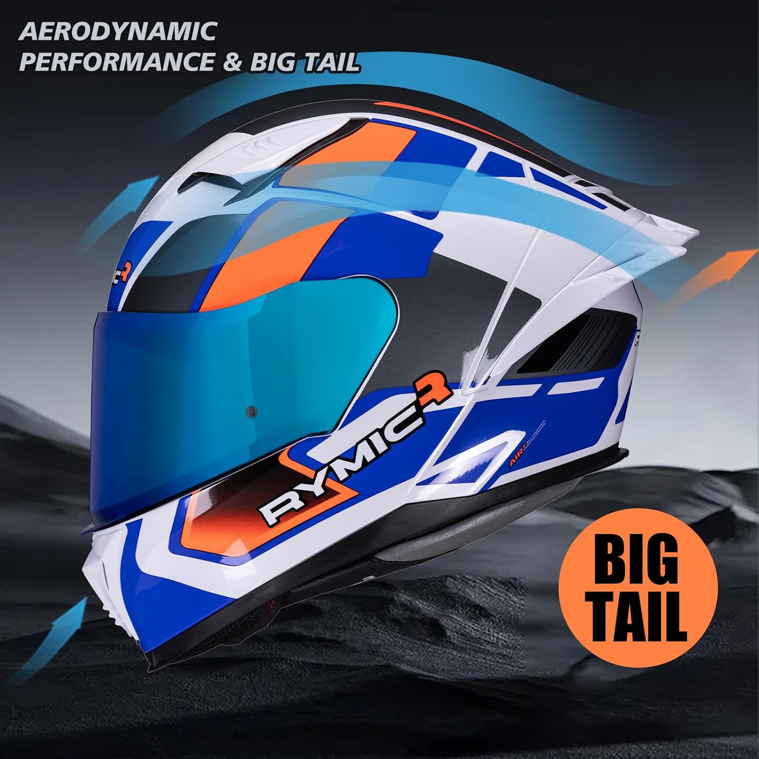 SR6 Full Face Motorcycle Helmet, Equipped with Clear & Multicolour Visors DOT Approved Street Racing Helmet