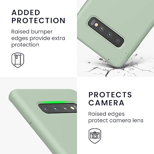 Miniatura 3 de kwmobile Funda de silicona TPU compatible con Samsung Galaxy S10 Plus  S10+ - Funda delgada para teléfono con acabado suave - Gris verde