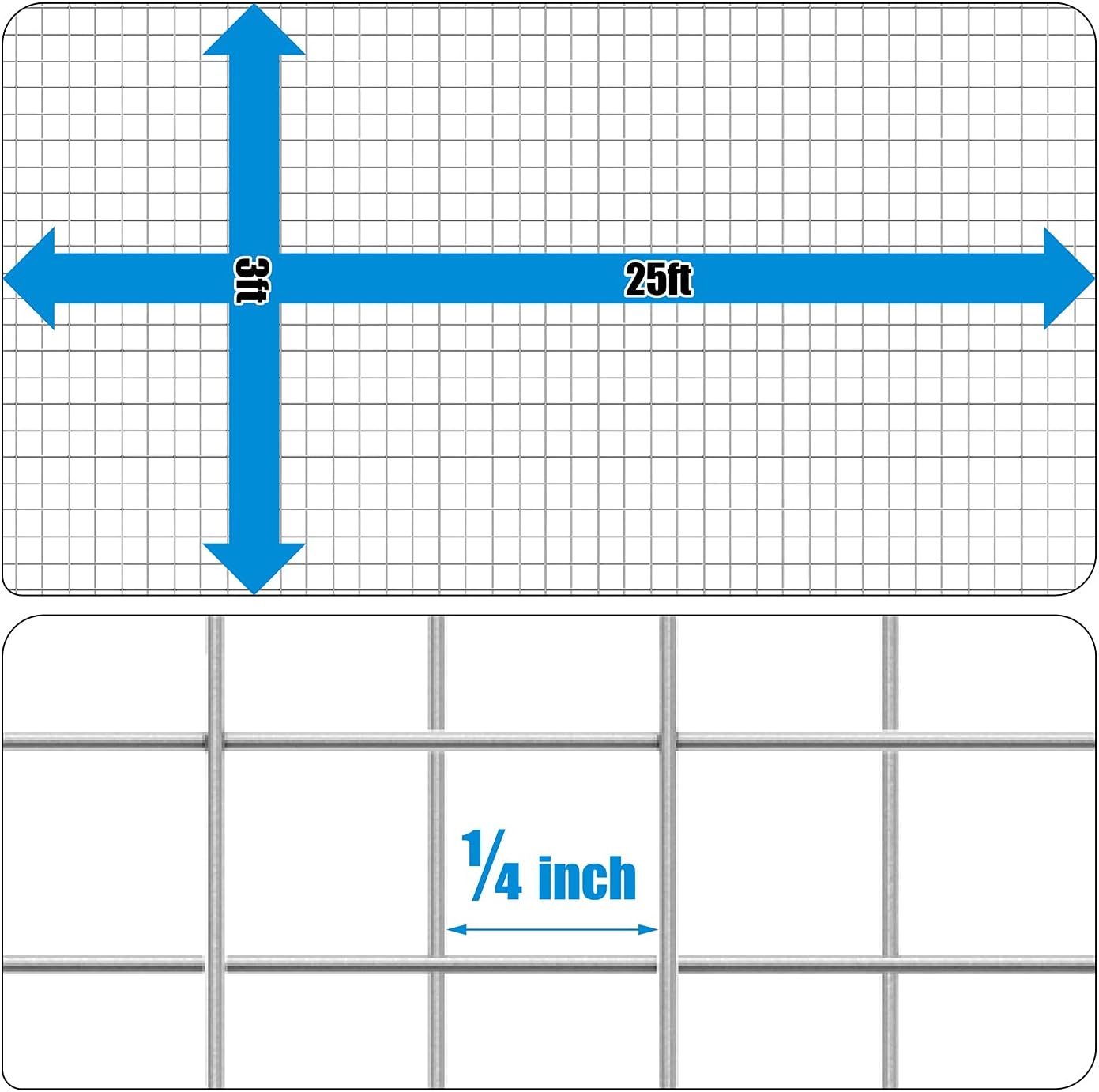 Fencer Wire 23 Gauge Galvanized Hardware Cloth with Mesh Size 1/4" x 1/4" (3 ft. x 25 ft.)