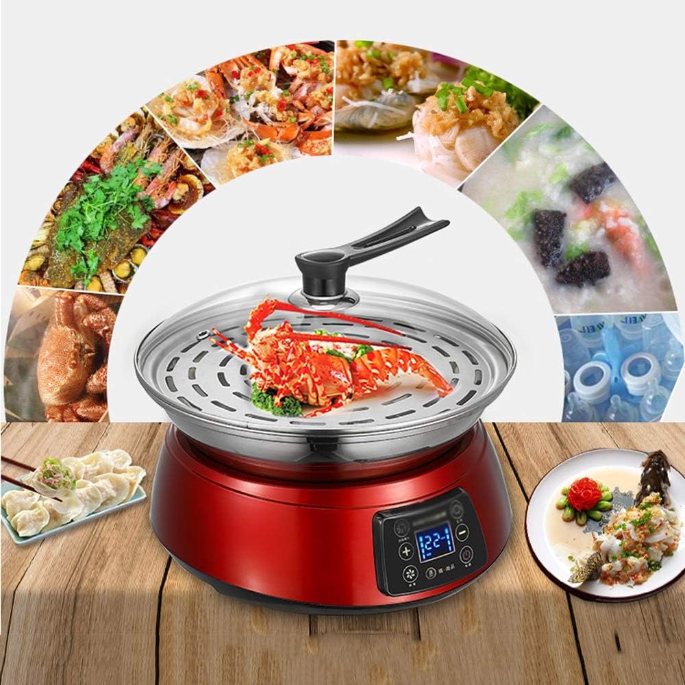 Large Capacity electric steamer food steamer pot electric lunch box heater and steam pot(white-Dinosaur Doodle4)