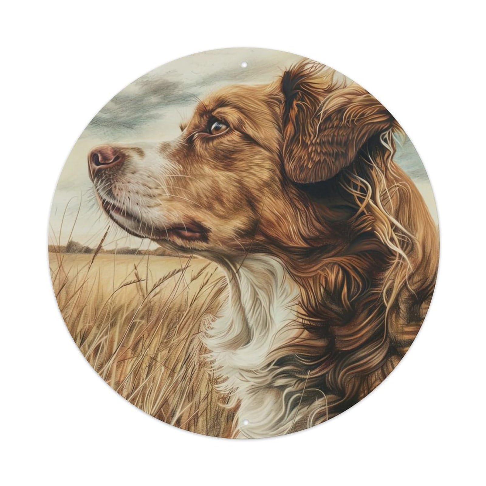 Animal Puppy Looking at The Sky Metal Tin Sign