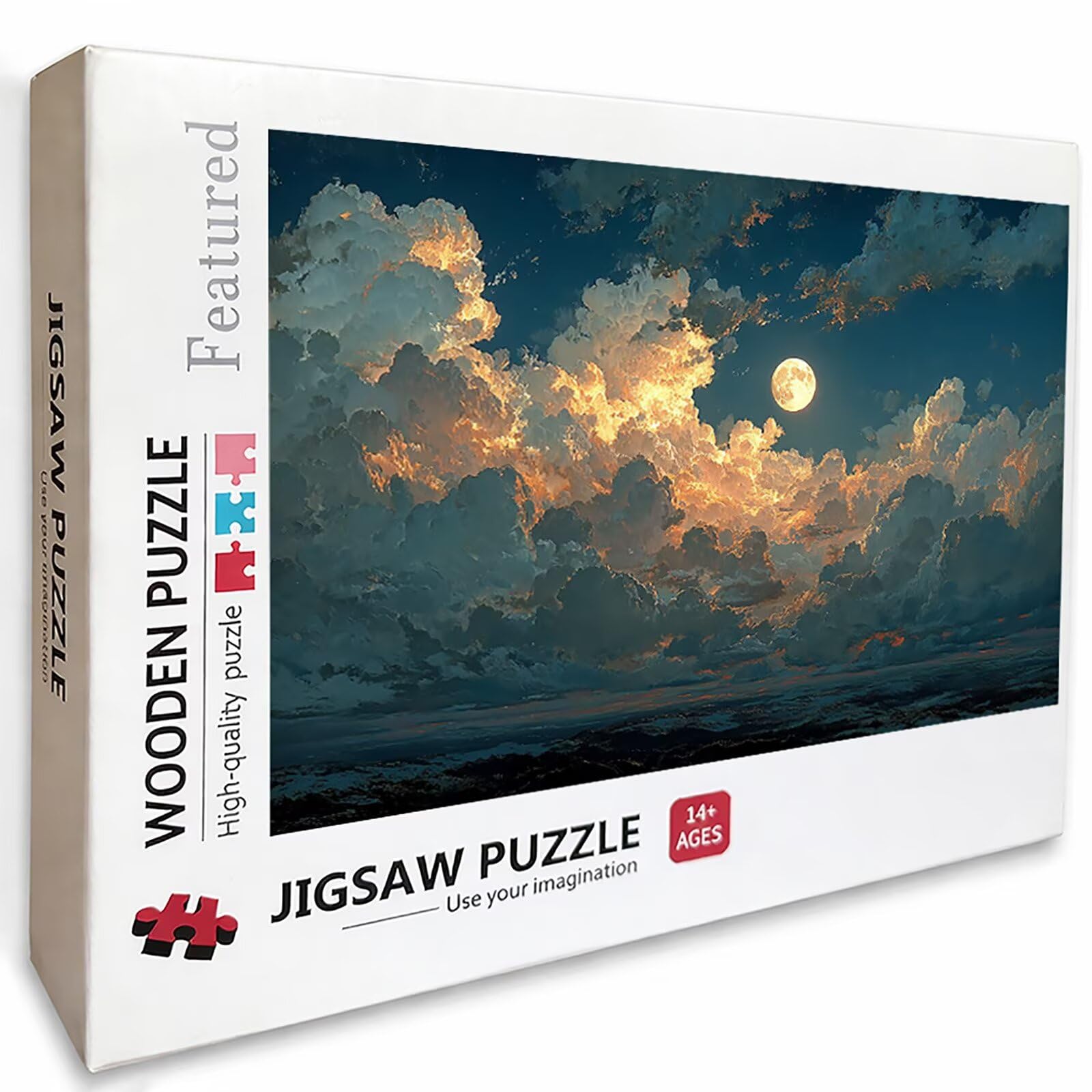 Księżyc Puzzle 5000 sztuk dla dorosłych, drewniane puzzle z pudełkiem 156 x 105 cm, pomysł na prezent dla mężczyzn i kobiet, zabawne gry rodzinne, gry wyzwania, wykwintne opakowanie na prezent