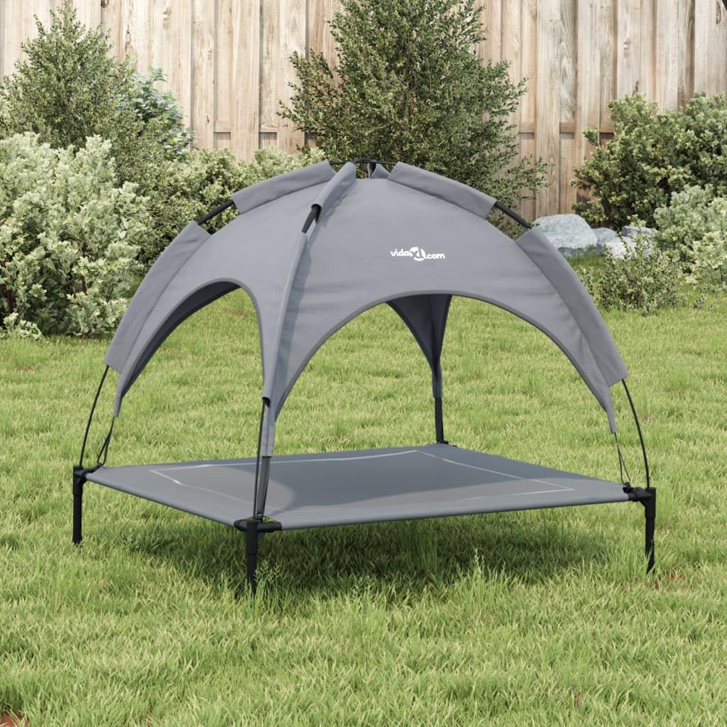 Lit pour Chien avec auvent Anthracite Tissu Oxford et Acier Articles pour Animaux de Compagnie Anthracite,172598