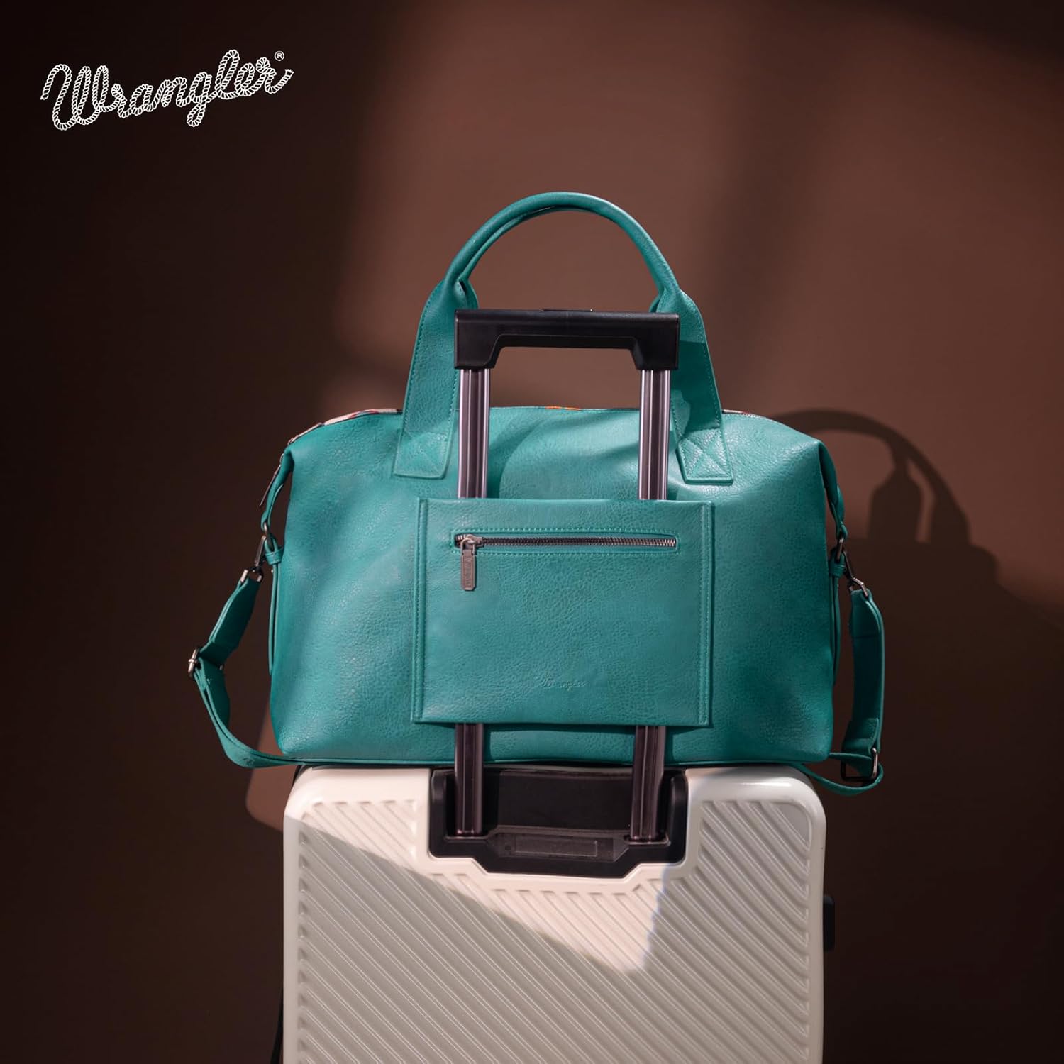 Wrangler Duffel Bag for Women Large Travel Weekender Bag Designer Aztec Carry On Bags, Turquoise
