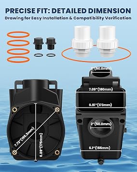 SPX1620AA Pump Housing Direct Replacement for Hayward SP1600X & SP2600X Series Pumps | Durable, Leak-Resistant Design | Easy Installation | Swimming Pool & Spa Pump Housing Replacement 2 x 2