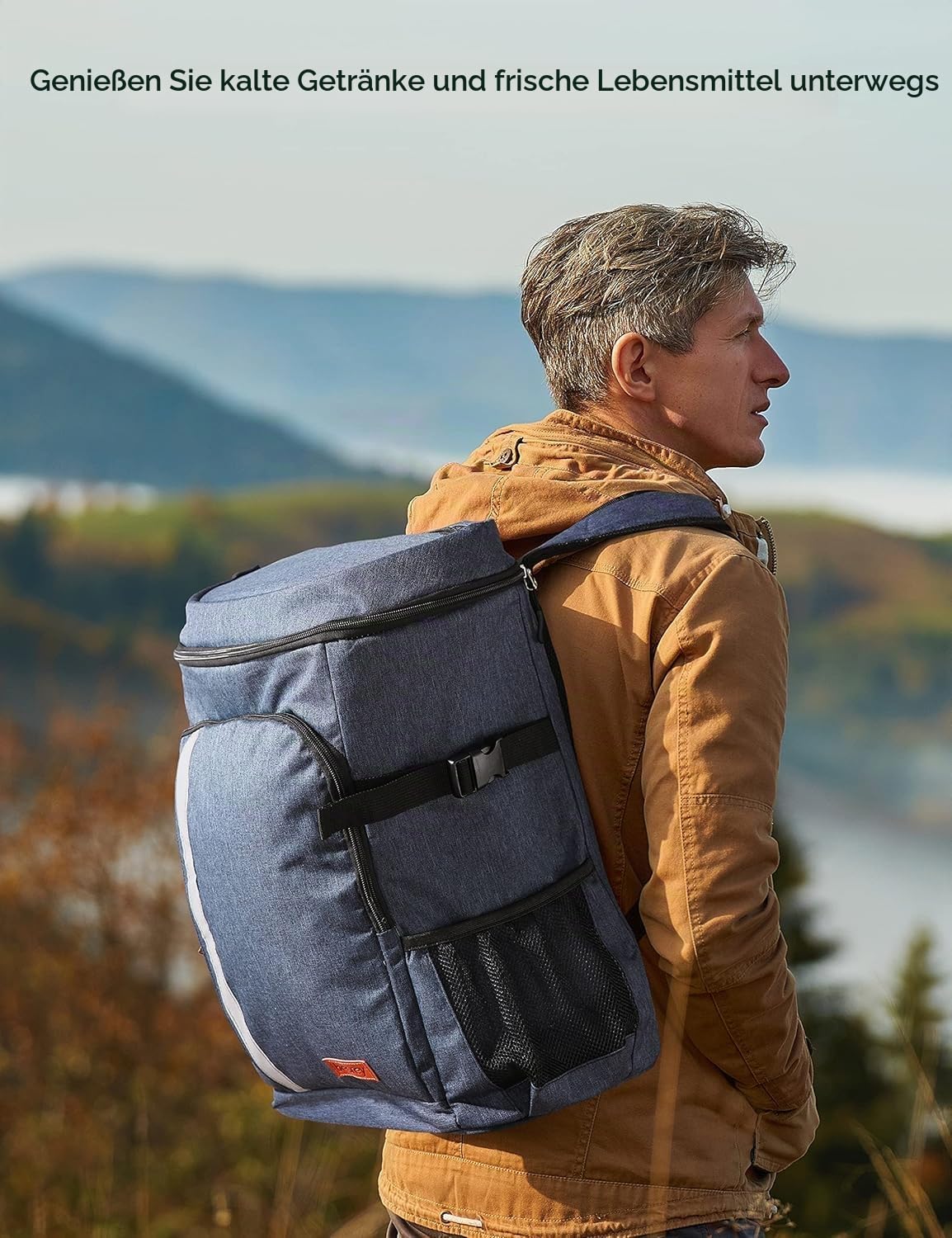 besrey Thermo-Rucksack, 30 l, Thermo-Rucksack, isoliert, hält Lebensmittel warm oder kalt, für Camping, Picknick, Grillen, Veranstaltungen (blau)