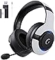ゲーミングヘッドセット ps5 ヘッドセット 2.4G USB/Type-cアダプター/Bluetooth 5.3有線/無線 4WAY接続ヘッドホン 着脱式ノイズキャンセリングマイク付き 低遅延ゲームヘッドセット 45時間バッテリー RGBライト 着脱式マイク/ミュート pc ps5 ps4 xboxone switch対応ヘッドフォン(ホワイト)