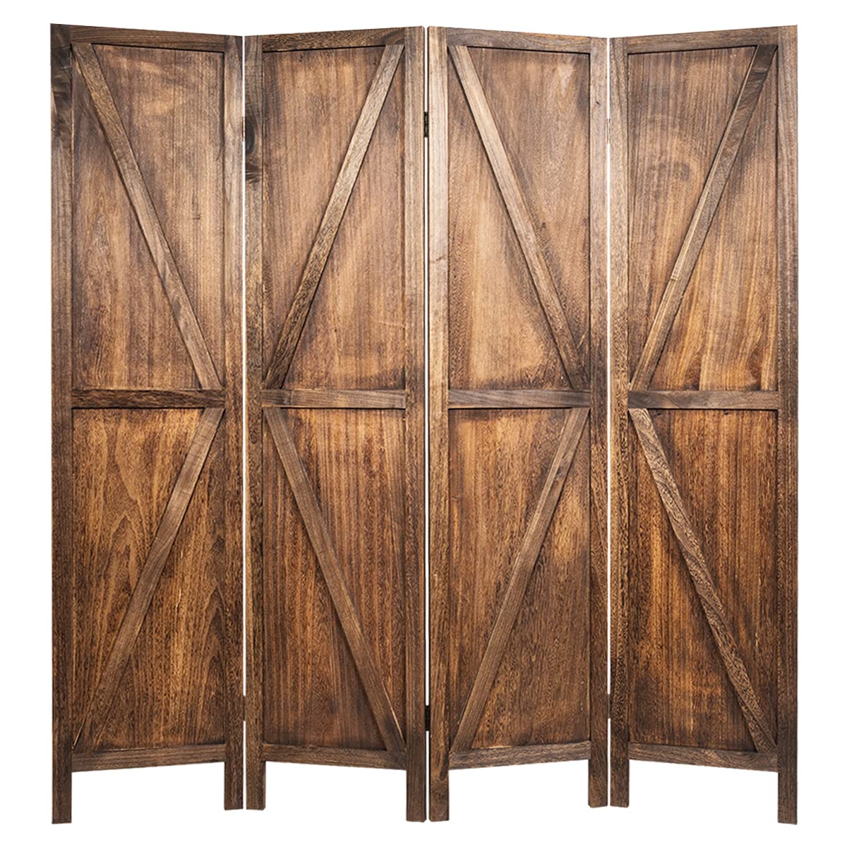 Buy COSTWAY 4 Panel Folding Room Divider, Wooden Wall Privacy Screen
