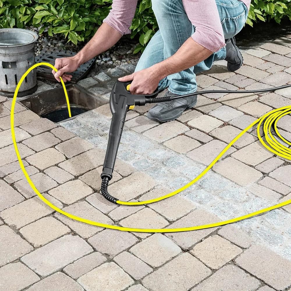 Pressure Drain Pipe for Karcher Washer Sewer Sewage Cleaning Hose Water Jetter Kit for Karcher K2 K3 K4 K5 K6 K7 Washing Nozzles (Y,20FT)