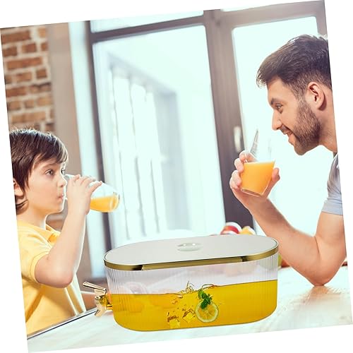 Miniatura 8 de Hemoton Cubo para bebidas, cubo transparente, hervidor de agua fría, dispensador de bebidas de vidrio, jarra de té helado con boquilla, té helado,