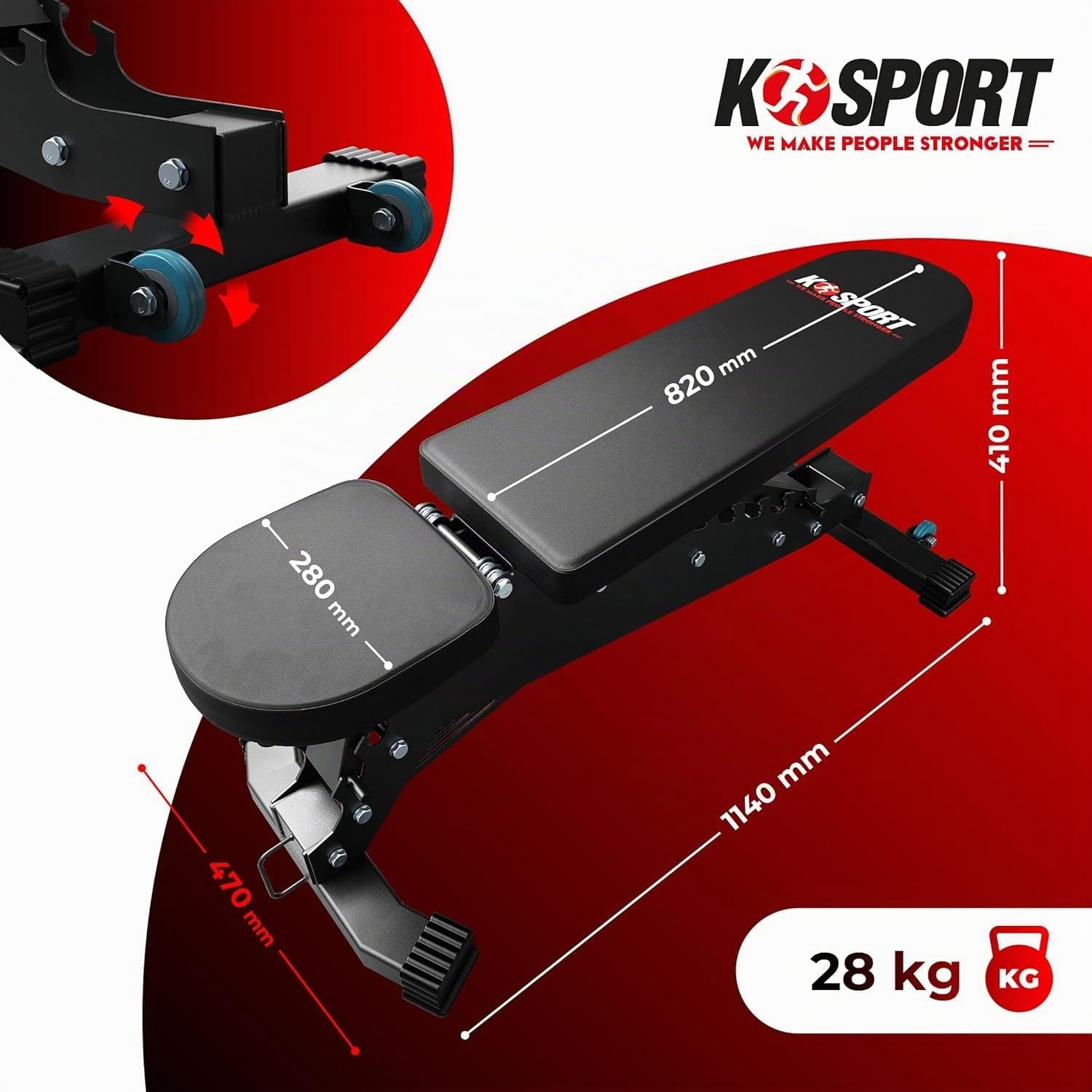K-Sport: *BLACK LINE* Squat Rack mit Hantelbank| extrem belastbares Trainingsset | Premium Langhantelablage und vielfachverstellbare Multifunktionsbank je bis 350kg belastbar